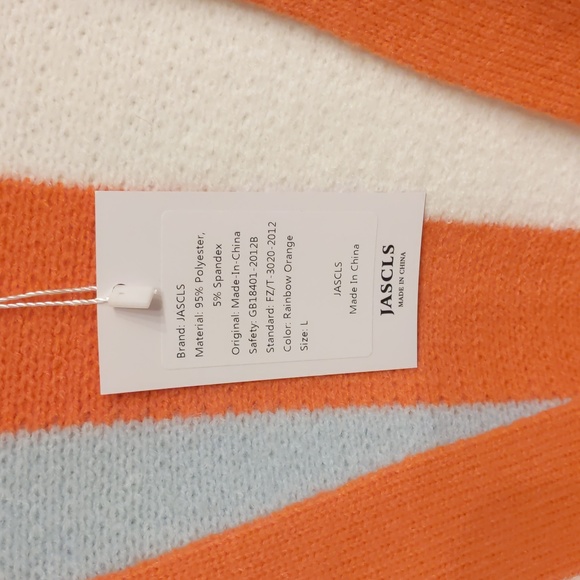 Women's Jascls Color Block  BOHO  Stripe Chunky Cardigan Sweater Size Large - Picture 2 of 3